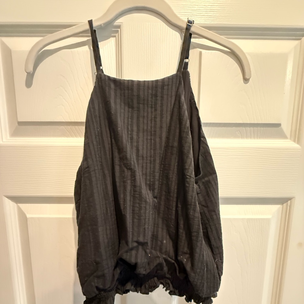 Harper Charcoal Striped Top